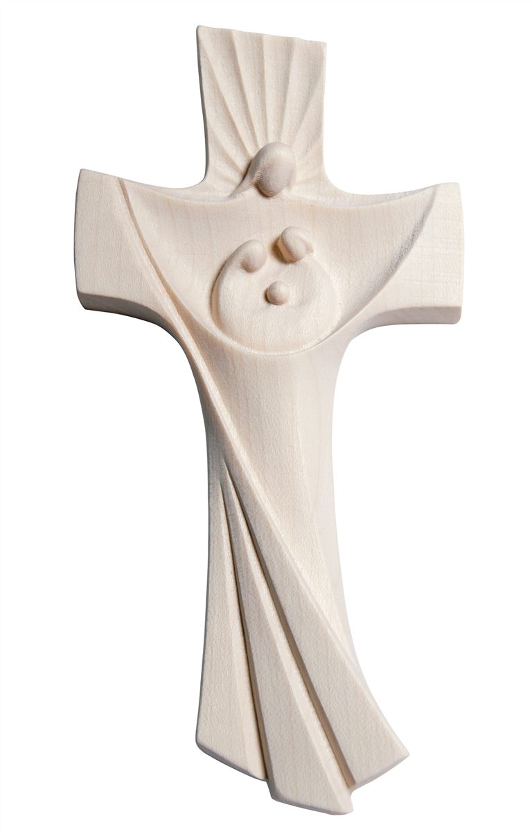 Croce moderna in legno della Sacra Famiglia