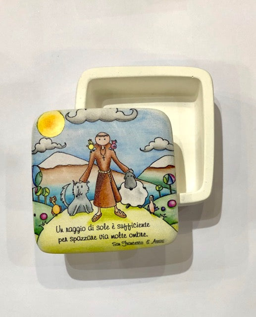 SCATOLA  SOLIDALE SAN FRANCESCO  7,5 X 7,5 cm