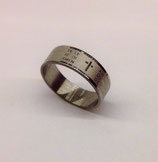 Anello acciaio Ave Maria e Croce