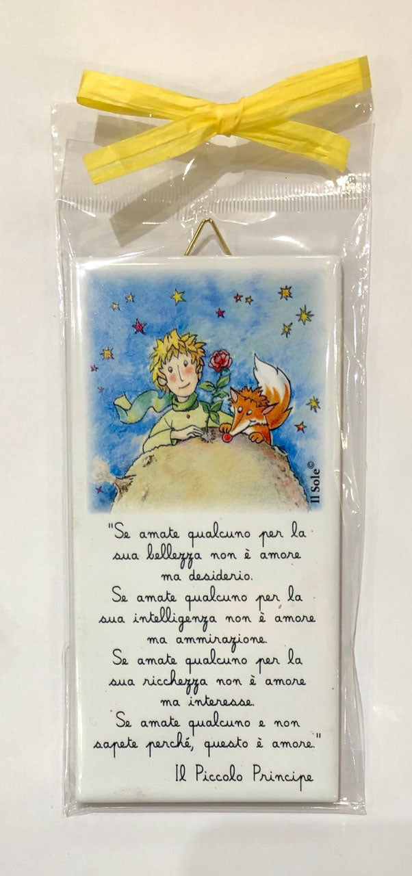 Piastrella Piccolo Principe da parete in ceramica rettangolare mod. ASSORTITI