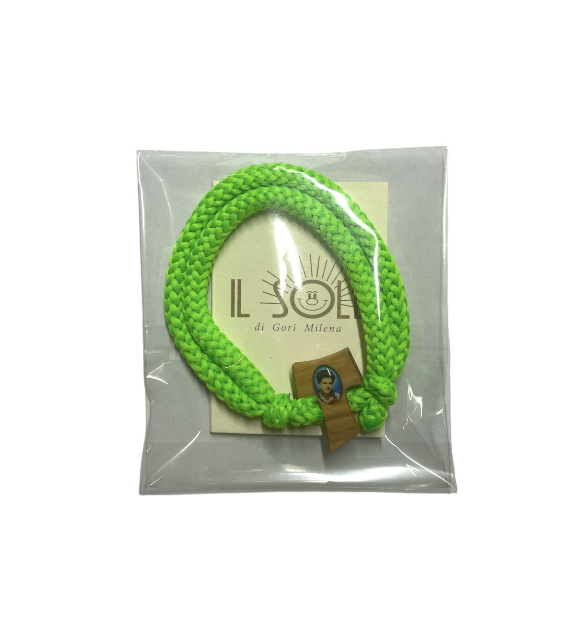 BRACCIALE REGOLABILE "fluo" CON TAU E IMMAGINE ACUTIS