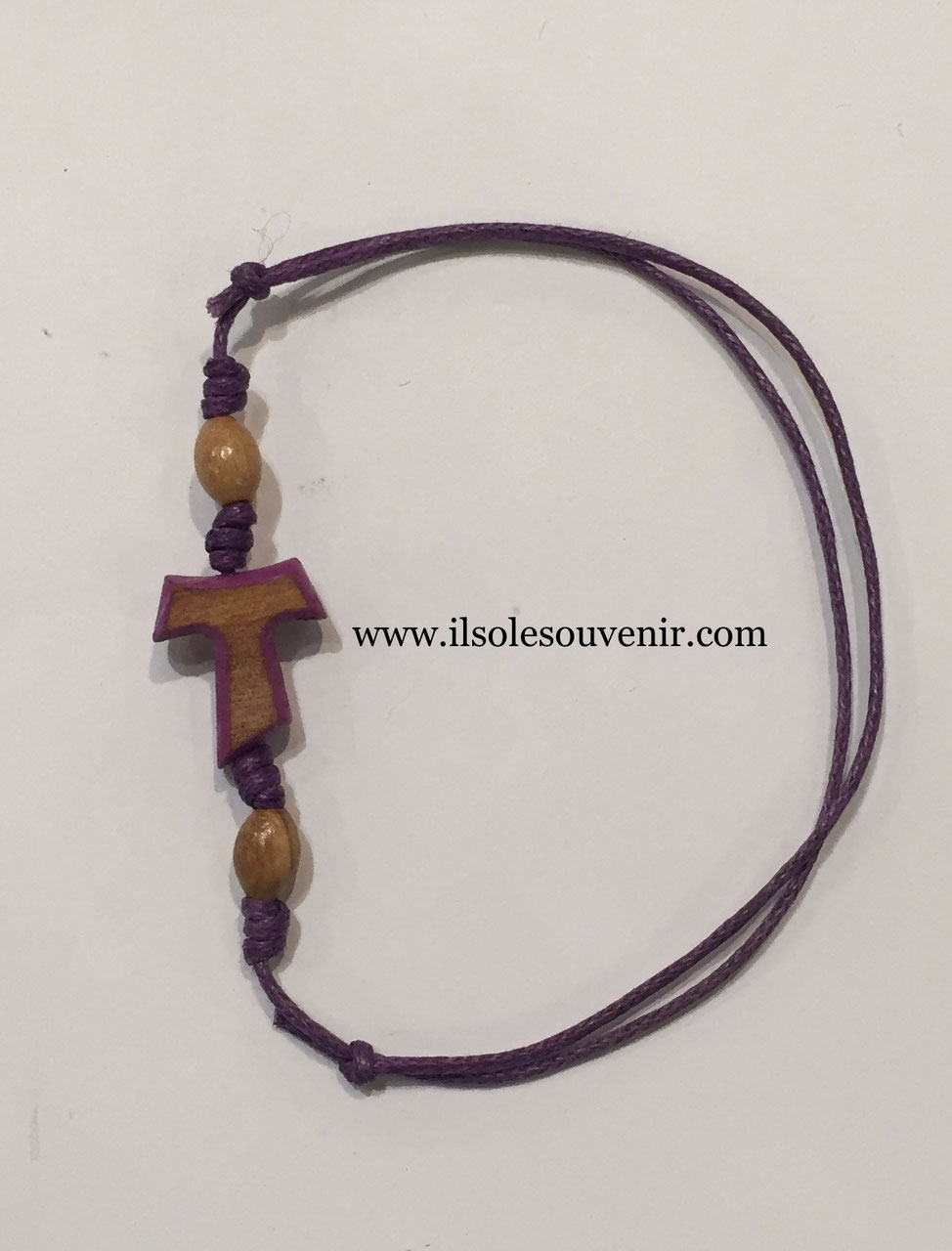 BRACCIALE REGOLABILE CON TAU CON BORDO COLORATO