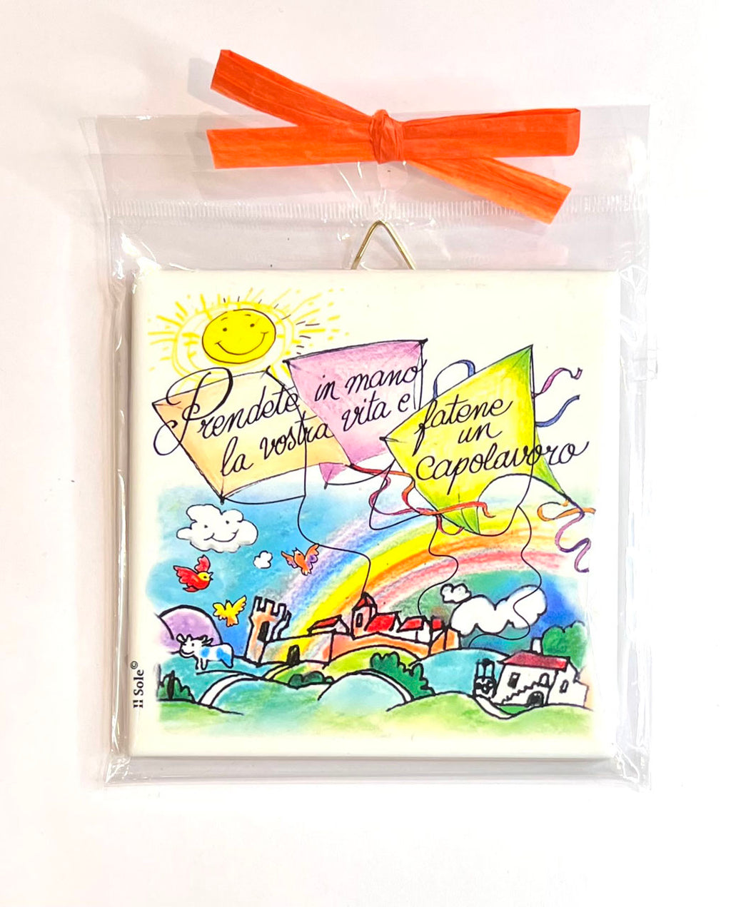 Piastrella "PRENDETE IN MANO LA VOSTRA VITA E FATENE UN CAPOLAVORO" 10 X 10 CM