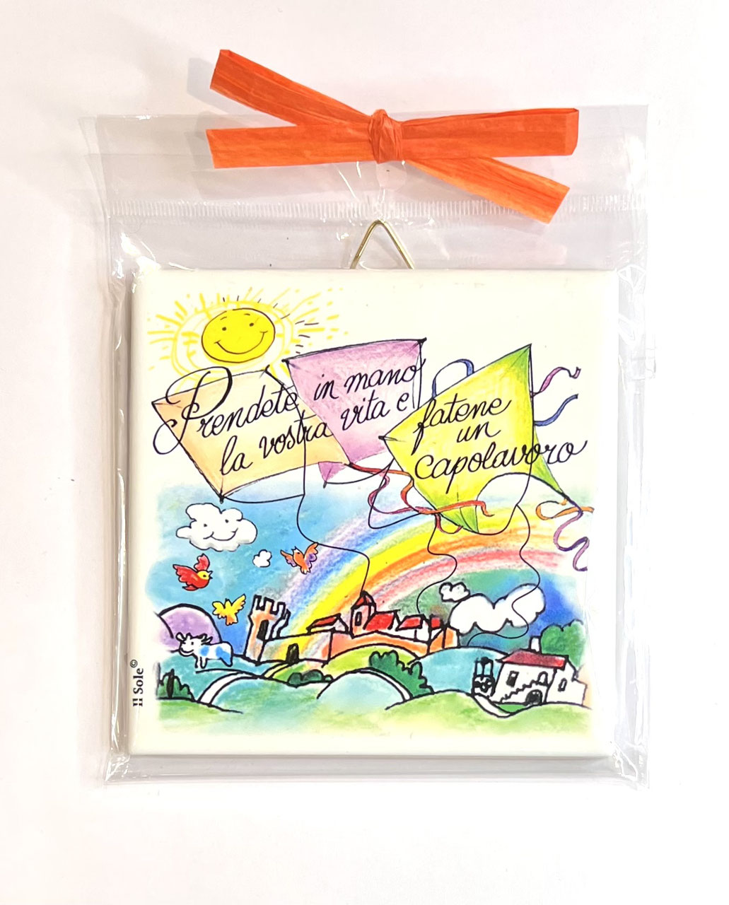 Piastrella "PRENDETE IN MANO LA VOSTRA VITA E FATENE UN CAPOLAVORO" 10 X 10 CM