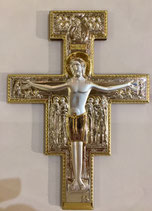 CROCEFISSO di SN DAMIANO IN LAMINA D'ARGENTO