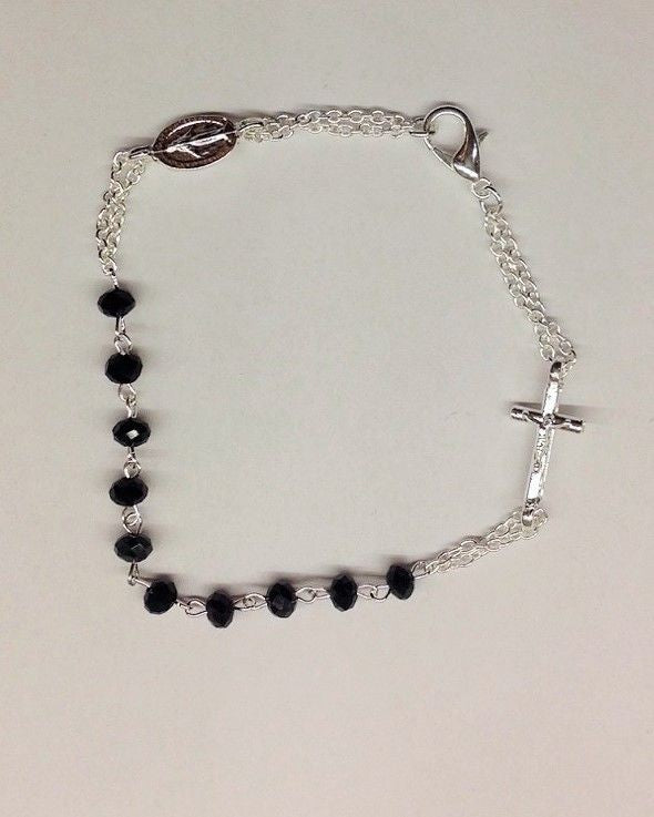 Bracciale decina con croce e medaglietta