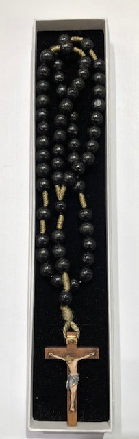 ROSARI CON CROCE IN LEGNO SCOLPITO COLORATA