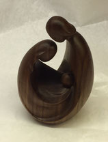 SACRA FAMIGLIA IN LEGNO di NOCE SCOLPITO AL NATURALE mod. 1