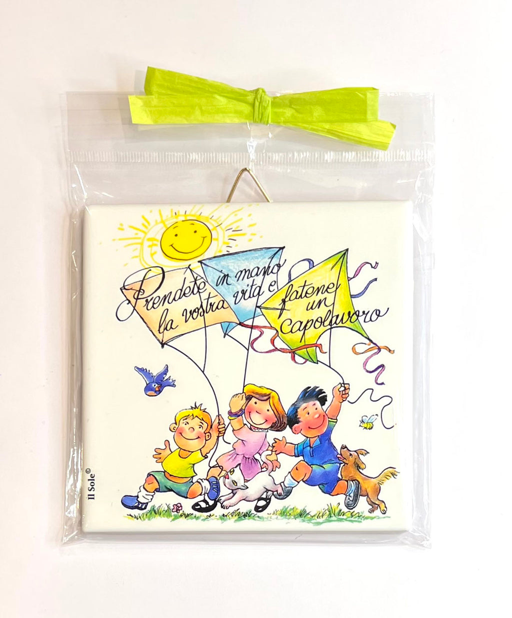 Piastrella "PRENDETE IN MANO LA VOSTRA VITA E FATENE UN CAPOLAVORO" 10 X 10 CM