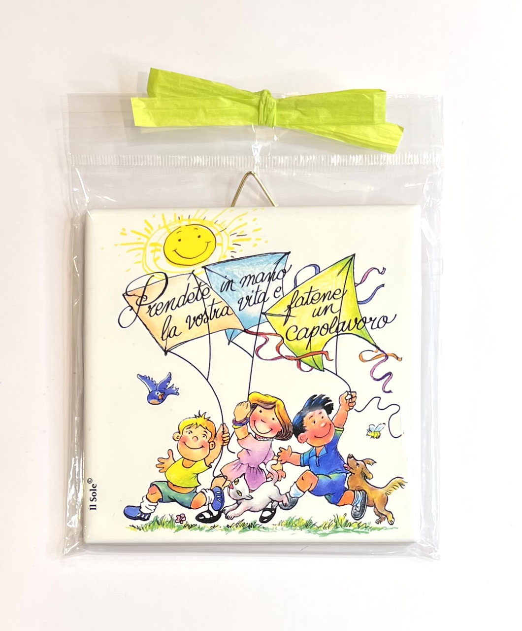 Piastrella "PRENDETE IN MANO LA VOSTRA VITA E FATENE UN CAPOLAVORO" 10 X 10 CM