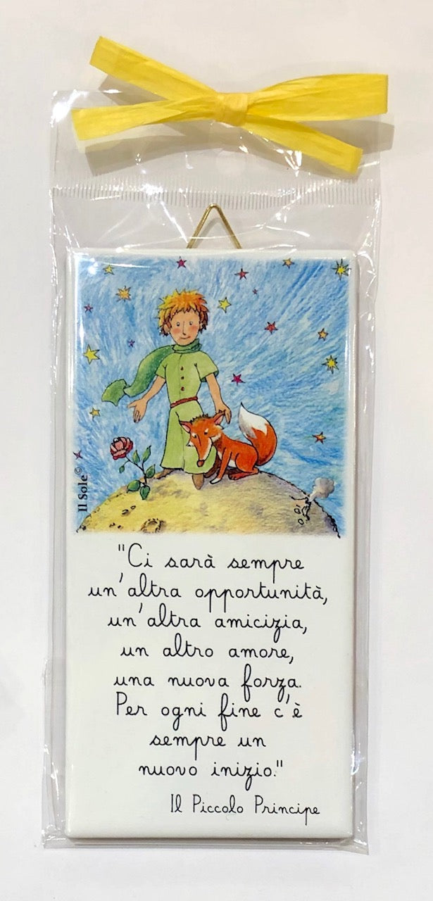 Piastrella Piccolo Principe da parete in ceramica rettangolare mod. ASSORTITI