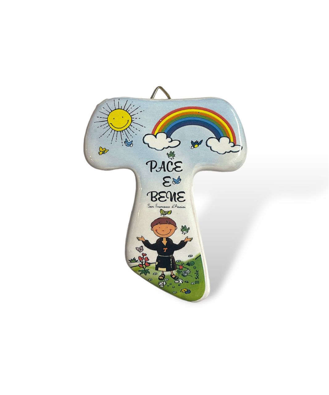 Tau in ceramica San Francesco mod.  "PACE e BENE"