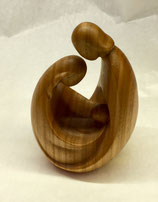 SACRA FAMIGLIA IN LEGNO di CILIEGIO SCOLPITO AL NATURALE mod. 1