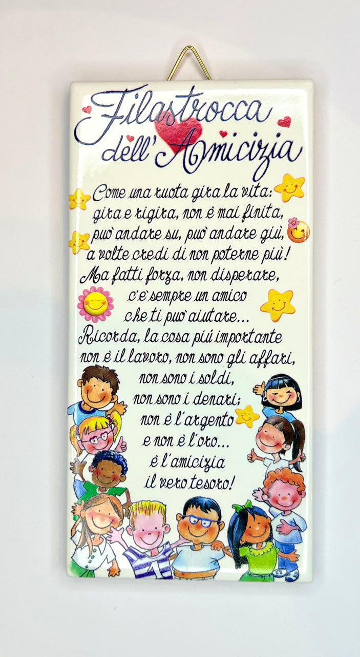 Piastrella "FILASTROCCA DELL'AMICIZIA"