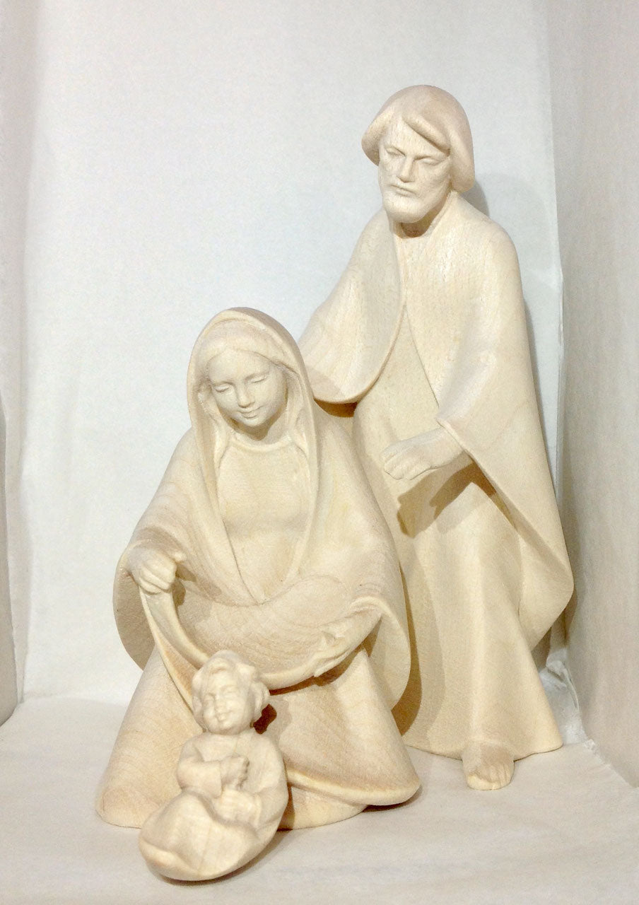 SACRA FAMIGLIA MODERNA IN LEGNO CON PROFILO DORATO (3PZ)