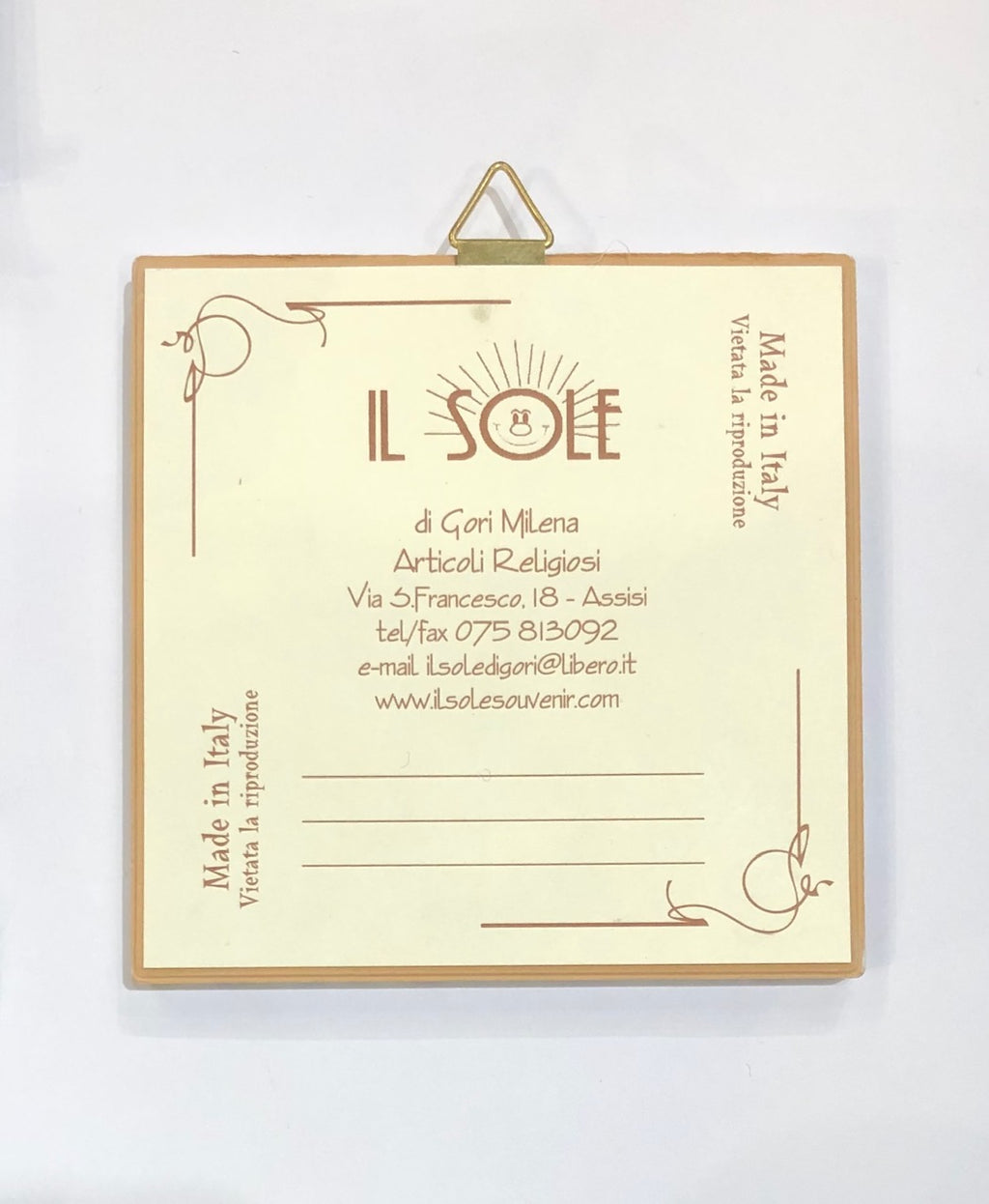 Piastrella "PRENDETE IN MANO LA VOSTRA VITA E FATENE UN CAPOLAVORO" 10 X 10 CM
