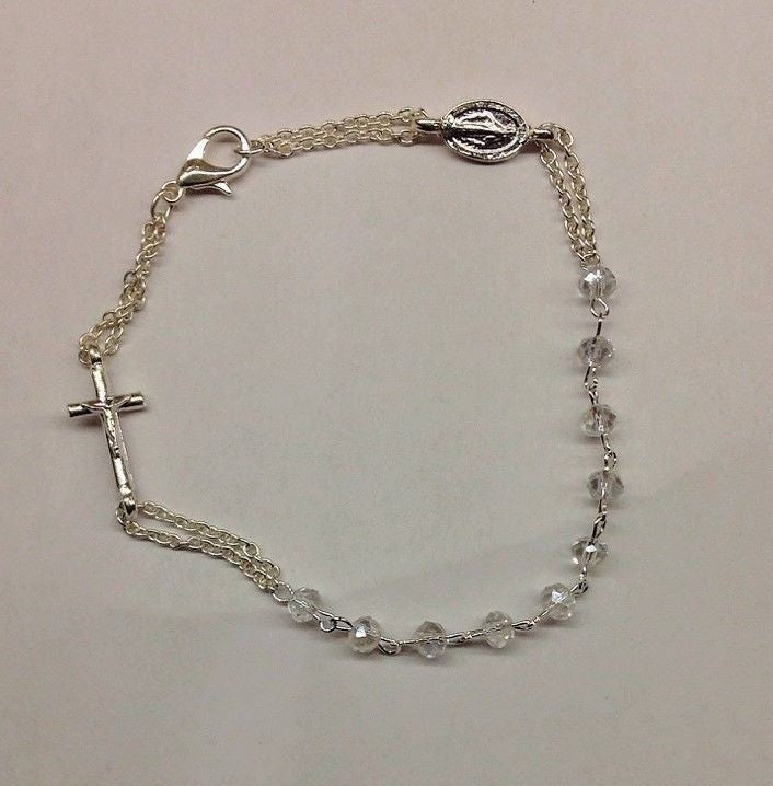 Bracciale decina con croce e medaglietta