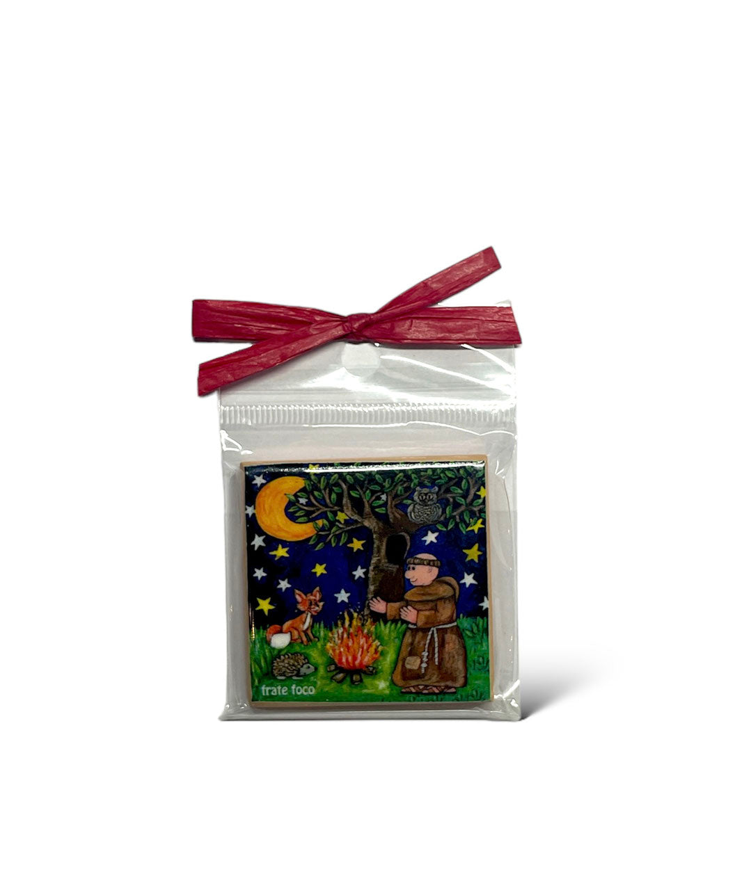 Calamitate Cantico delle Creature in ceramica 4,7x4,7 cm