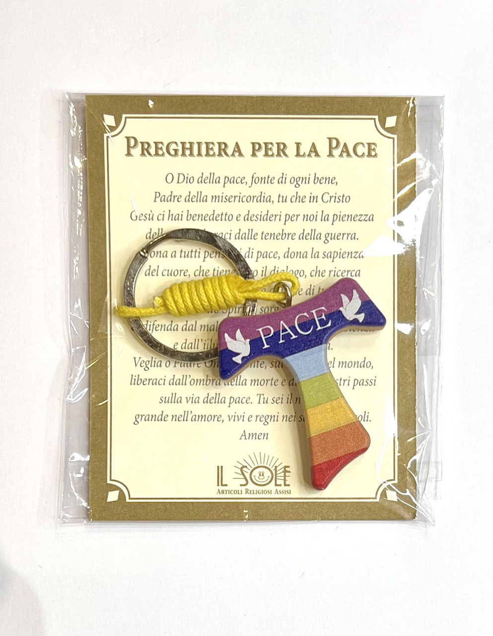 PORTACHIAVI TAU DELLA PACE e PREGHIERA in ITALIANO e in INGLESE