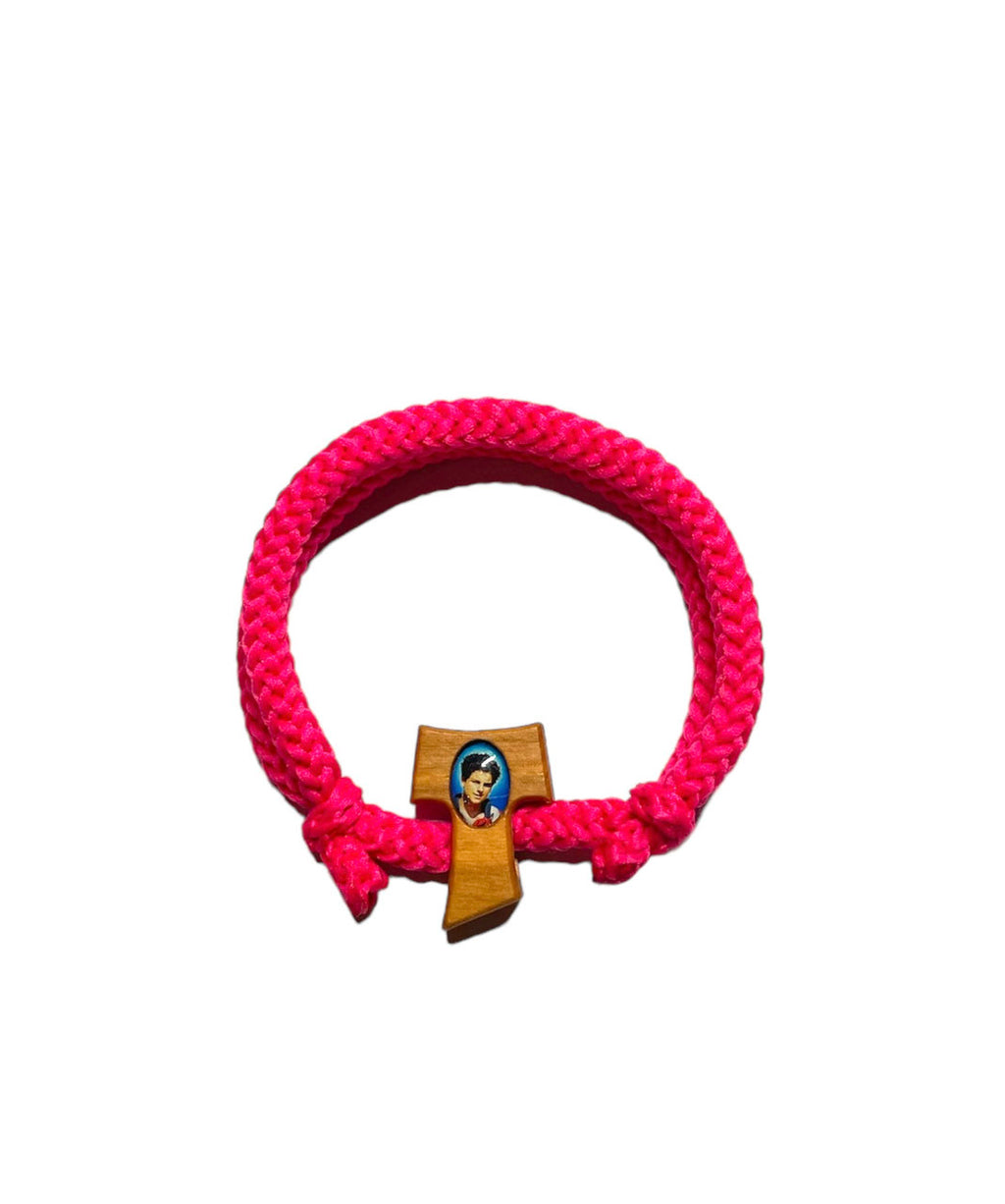BRACCIALE REGOLABILE "fluo" CON TAU E IMMAGINE ACUTIS