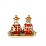 SET AMPOLLE ACQUA E VINO STILE RUBINO E ORO