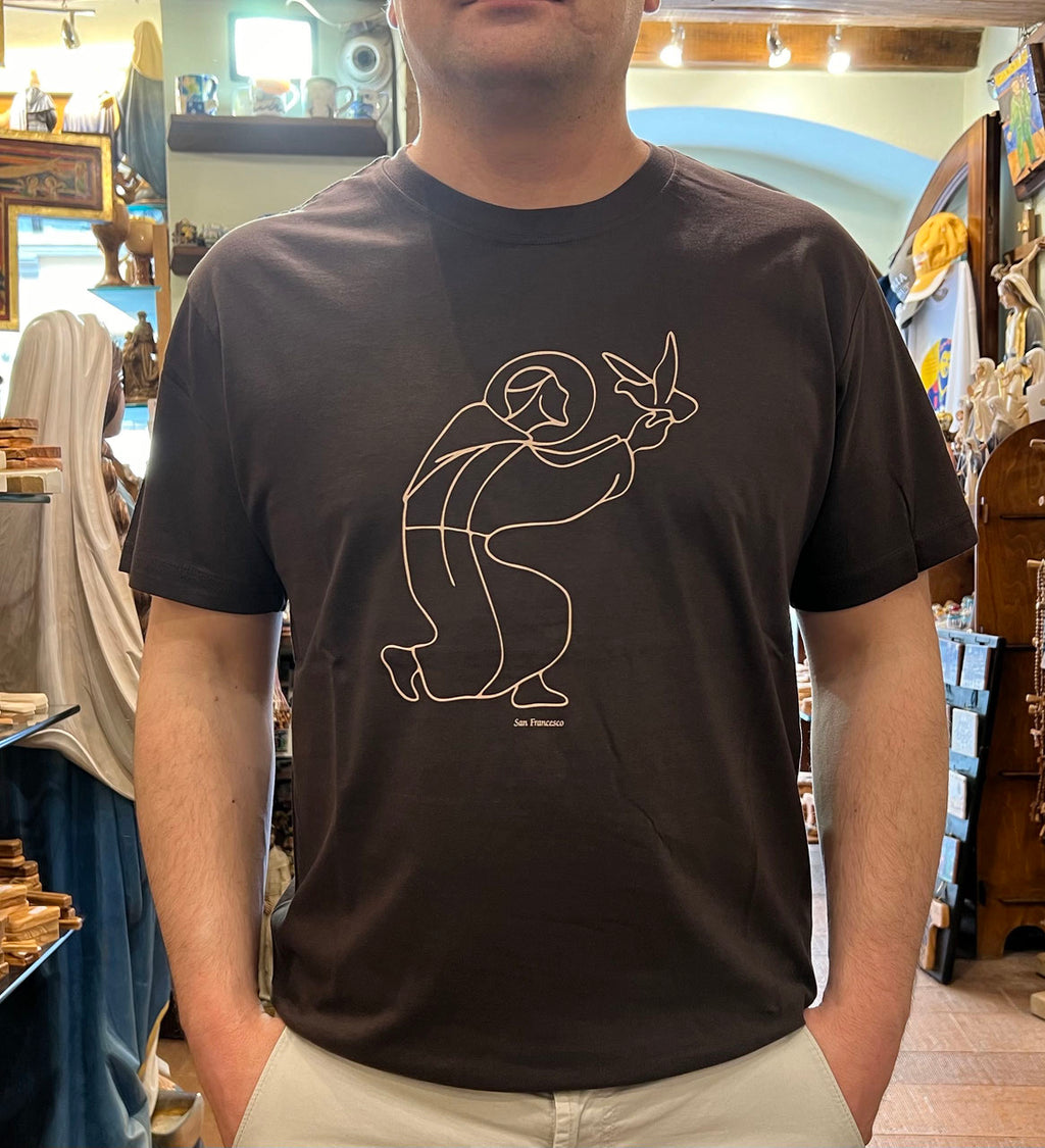 T-SHIRT con immagine di SAN FRANCESCO stilizzata