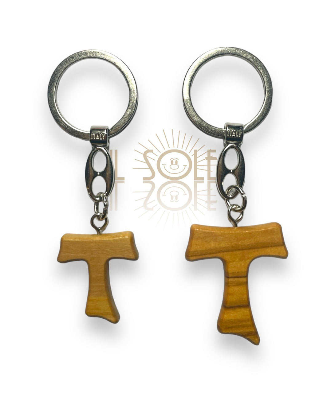 PORTACHIAVE CON TAU IN LEGNO D'ULIVO