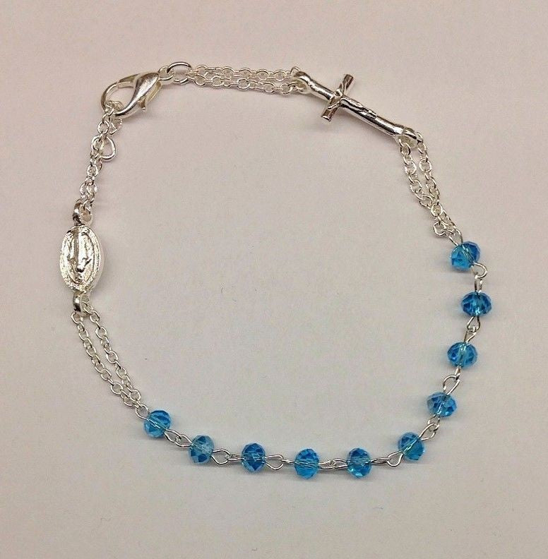 Bracciale decina con croce e medaglietta