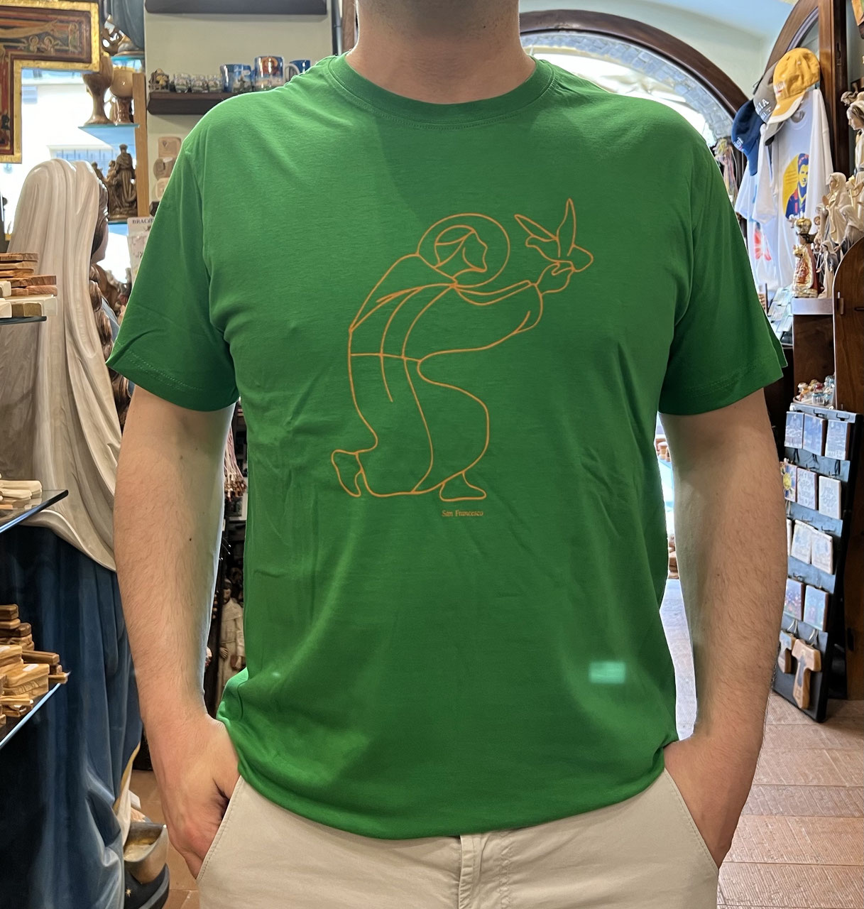 T-SHIRT con immagine di SAN FRANCESCO stilizzata