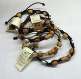 BRACCIALE CON TAU REGOLABILE, MEDAGLIE S. FRANCESCO E S. CHIARA E GRANI IN OLIVO