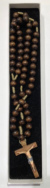 ROSARI CON CROCE IN LEGNO SCOLPITO COLORATA