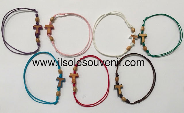 BRACCIALE REGOLABILE CON TAU CON BORDO COLORATO