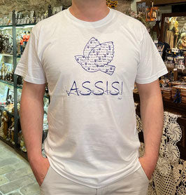 T-SHIRT con COLOMBINA della PACE e  scritta ASSISI