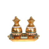 SET AMPOLLE ACQUA E VINO STILE GRAFFITO PALLINE ORO