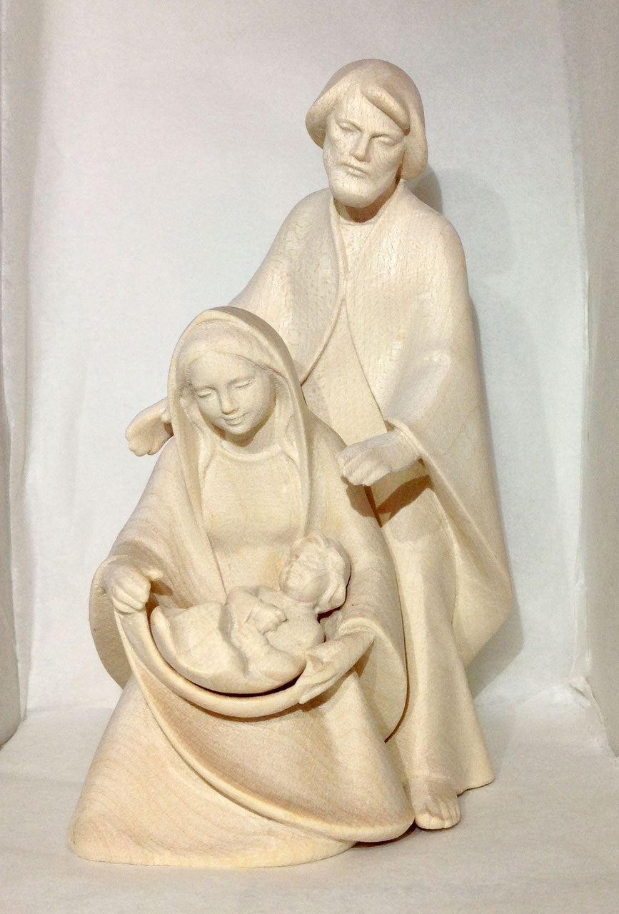 SACRA FAMIGLIA MODERNA IN LEGNO CON PROFILO DORATO (3PZ)